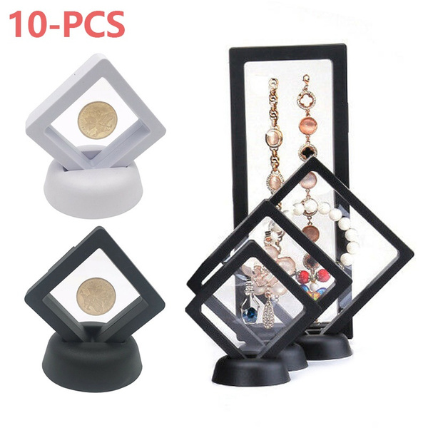 Download 10pcs 3d Floating Frame Shadow Box Display Case Coin Box Jewelry Display Show Case With Base Wish