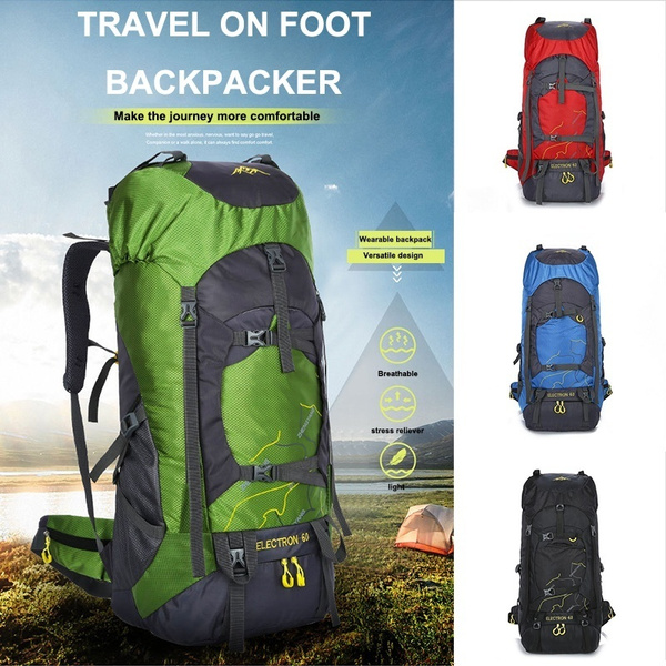60L Durable Waterproof Outdoor Sport Travel Hiking Rucksack Backpack Camping Bag