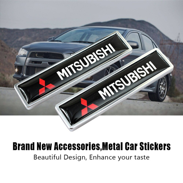 WQSNUB Metal RALLIART Car Fender Side Badge Sticker Emblem Decals,for Mitsubishi ASX Lancer Pajero Outlander L200 EVO Eclipse Grandis