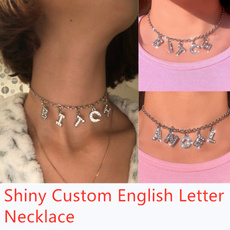 Steel, short necklace, punk necklace, Chain