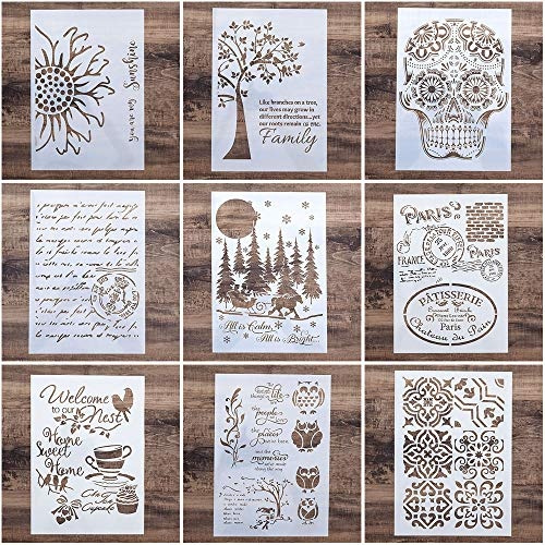 Download A4 Size Diy Craft Mandala Stencil For Painting Scrapbooking Stamping Stamp Album Paper Card Stencil Template Pack Of 9 Wish