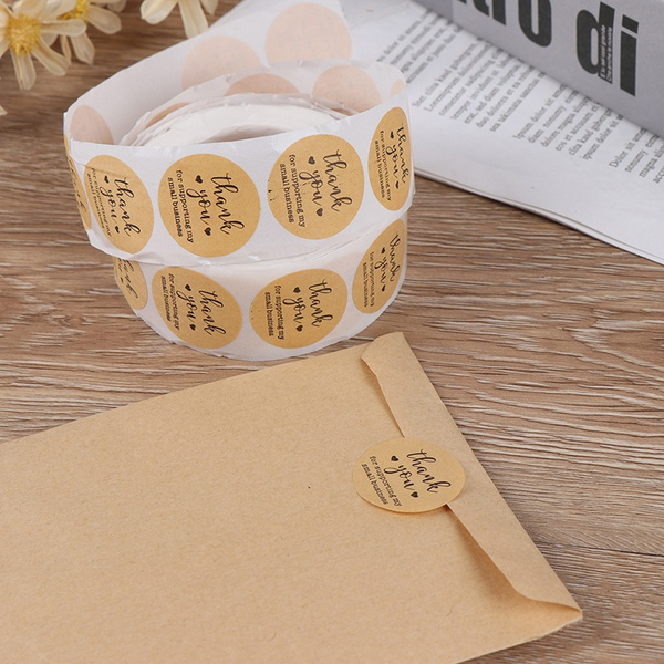 Kraft Paper Thank You for Supporting My Small Business Stickers label ...