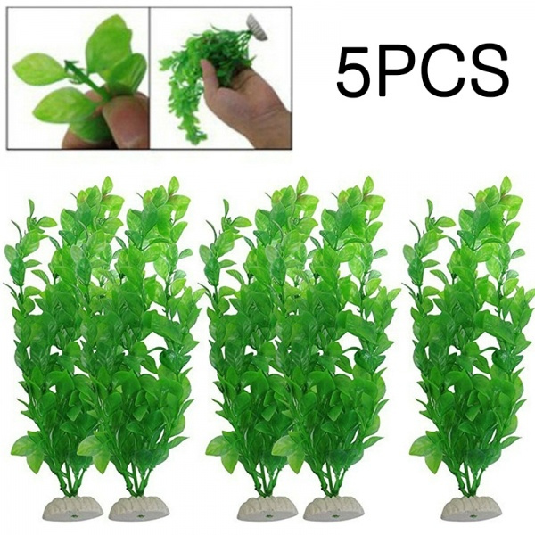 5PCS Artificial Fake Plastic Water Grass Plants for Fish Tank Aquarium Ornament 