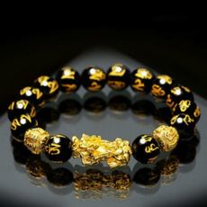 Bead, golden, black, Jewelry