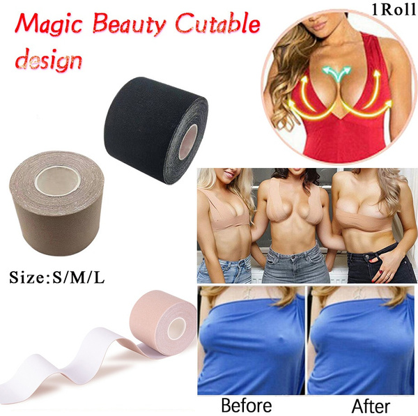 New 2 Colors Women Strapless Bra Body Invisible Nipple Cover Push Up Bras  For Women Boob Tape Silicone Adhesive Breast lift Tape(1 Roll)