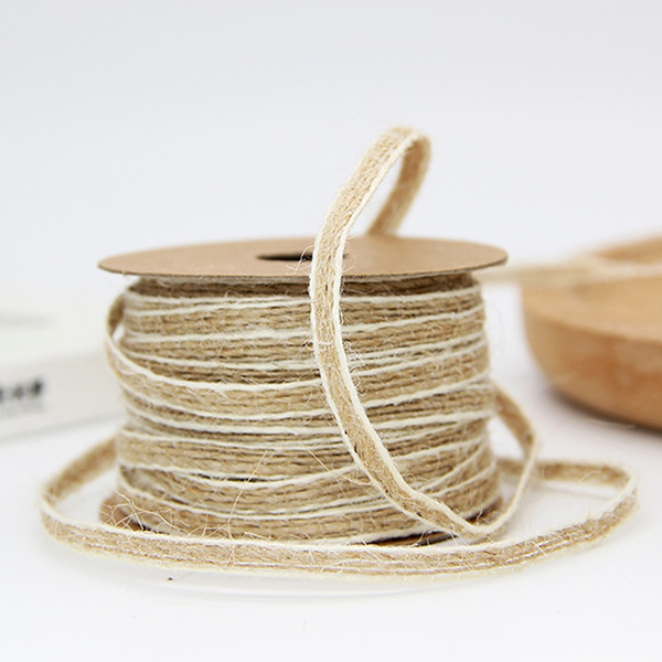 10m Burlap Rope Lace Ribbon DIY Craft Jute Twine Cord Wedding Party Home Decor 