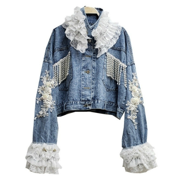 Peplum Puff Sleeve Light Denim Jacket • Mommy's Closet by Margo