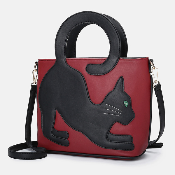 Brienice Women Cute Cat Pattern Handbag Crossbody Bag Purses Tote Bags Travel Makeup Bag Shopping Bag Wish