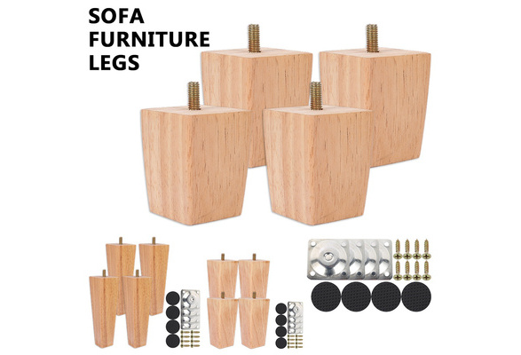 4pcs Solid Wood Sofa Legs Inclined Coffee Table Feet Furniture Level With Metal Plate Cabinet Multiple Size 6 10 15cm Wish 4pcs Solid Wood Sofa Legs Inclined, Sofa Legs Home Depot