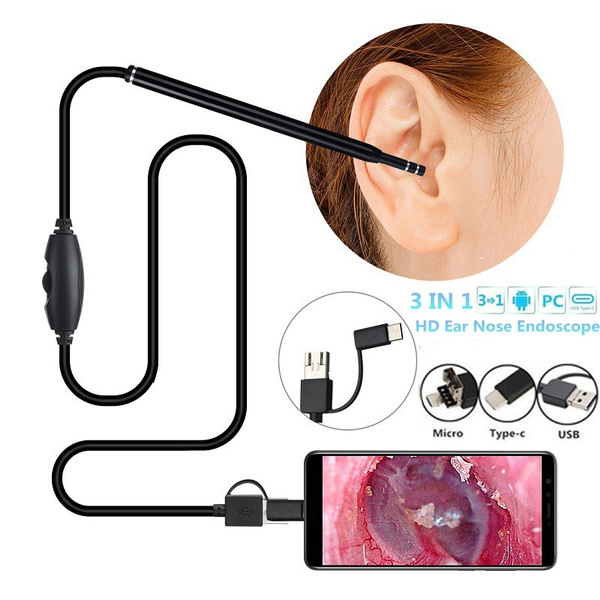 5.5mm 3 In 1 USB Multi-function HD Mini Led Visual Ear Spoon Otoscope  Camera Ear Wax Removal Endoscope | Wish