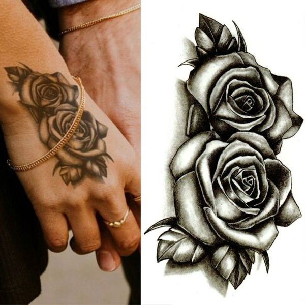 5Pcs Black Rose Temporary Tattoos for Man Women Tattoo Sticker Waterproof Flower Tatoos Body Art Kit | Wish 5Pcs Black Rose Temporary Tattoos for Man Women Tattoo Sticker Waterproof Flower Tatoos Body Art Kit | Wish