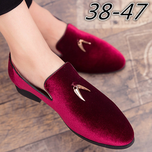 Wine red store loafers mens