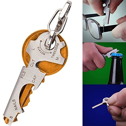 Outdoor Survival Pocket Stainless Steel Keychain Keyring Scissor Tool Multi Tool 