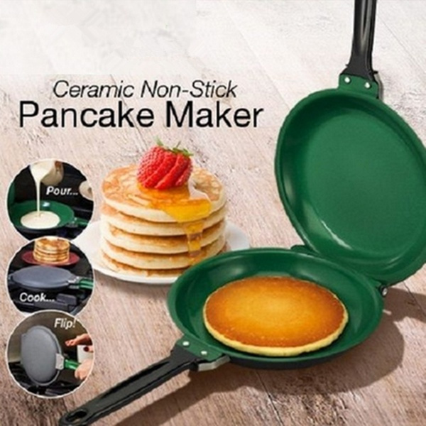 Double Side Non-stick Ceramic Coating Flip Frying Pan Pancake Maker  Household Kitchen Cookware