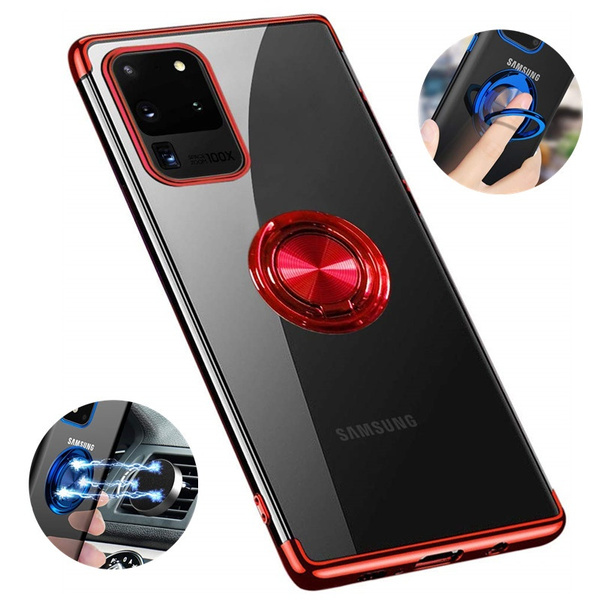Samsung Galaxy S20 S20 Plus S20 Ultra Case, Clear Magnetic Ring Holder Soft Silicone Case For
