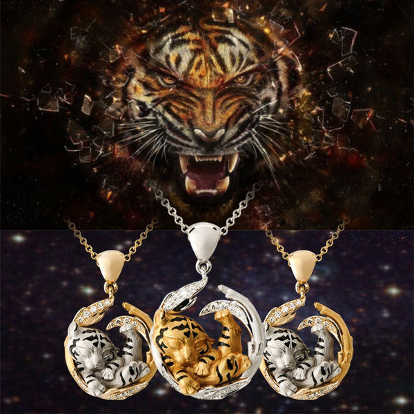 tiger diamond pendant