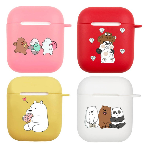Cartoon Cute Bear Earphone Case for Apple AirPods Case Transparent candy color Protective for apple Accessories Charging Box Coque airpods Funda airpods | Wish