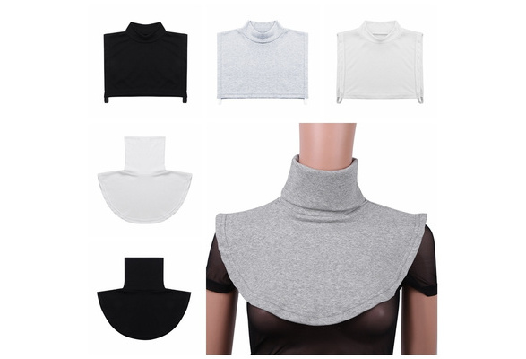 Details about   USA_Women's Cotton Fake Turtleneck Half Top Mock Blouse Dickey Collar Neck Decor 