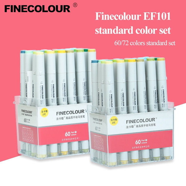 Finecolour EF101 Professional Markers Standard 60/72 Colors Double Headed  Sketch Drawing Marker Pens Art Supplies