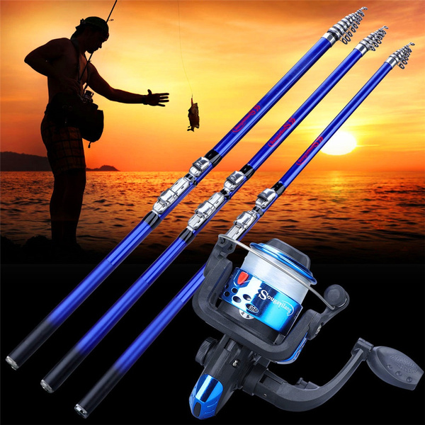 Sougayilang Fishing Rod and Reel Set Carbon 3.6M 4.5M 5.4M Telescopic Fishing  Rod Pole with Spinning Reel Sea Saltwater Freshwater Kits