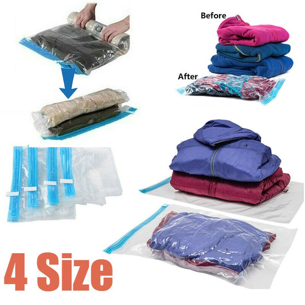 4 Sizes Rolling Type Vacuum Compression Bag Clothes Storage Bag Travel Hand  Roll Vacuum Bag Save Space Organizer Supplies - Storage Bags - AliExpress