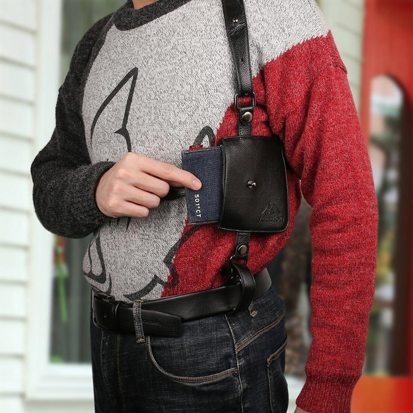 AntiTheft Hidden Underarm Strap Wallet Pocket Holster Phone Shoulder Holster Bag Leisure Double