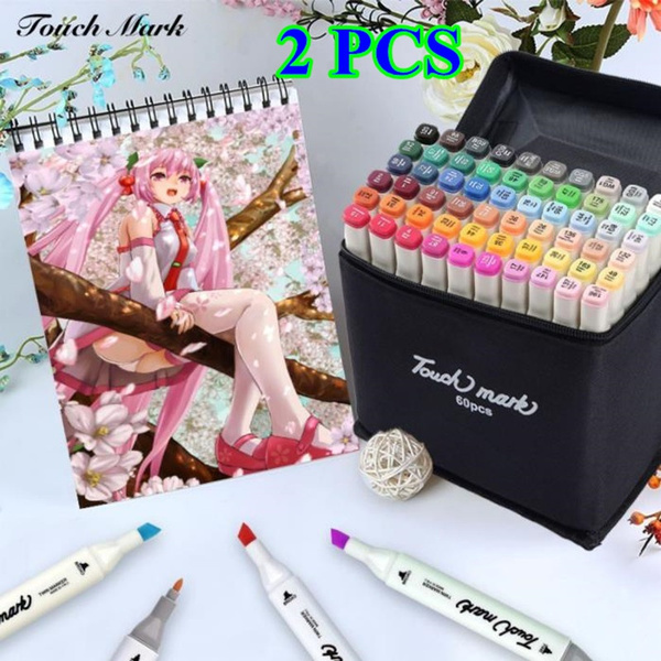 2PCS 168 Colors Art Markers Dual Headed Art Sketch Marker Alcohol Based ...