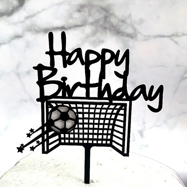 Celebrations Occasions Football Acrylic Cake Topper Soccer Happy Birthday Cake Topper For Boys Birthzja Home Furniture Diy