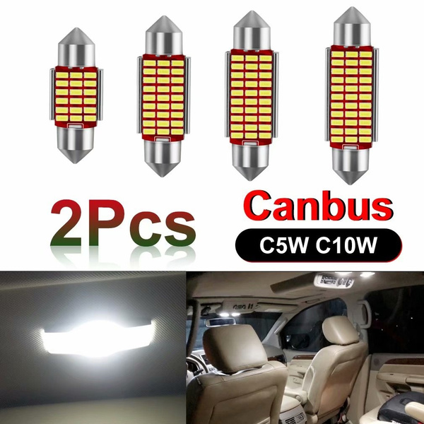 2Pcs C5W C10W LED Festoon 31mm 36mm 39mm 42mm Car Interior Lights Canbus LED  Bulbs Dome Reading Auto Lamp 12V 6000K White