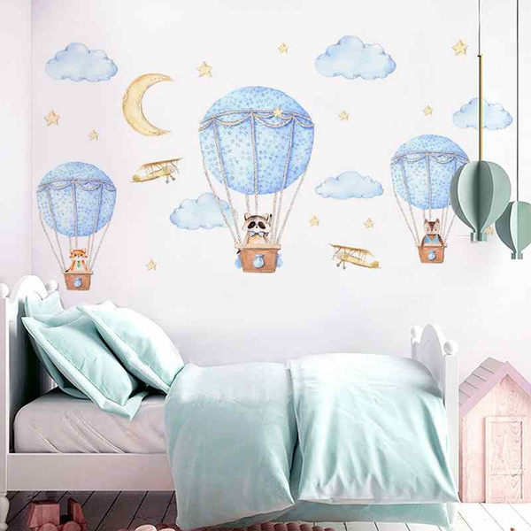 Wall Decals - Large Hot Air Balloon Stickers - Decorative Vinyl