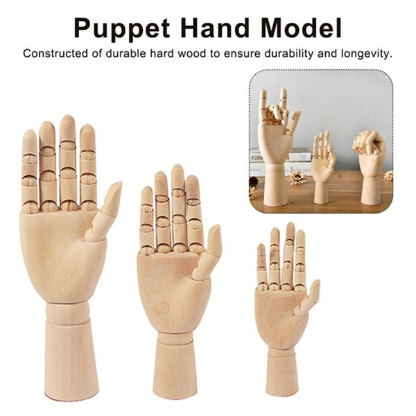 7/8/10/12/ inch Left & Right Wooden Hand Articulated Wood