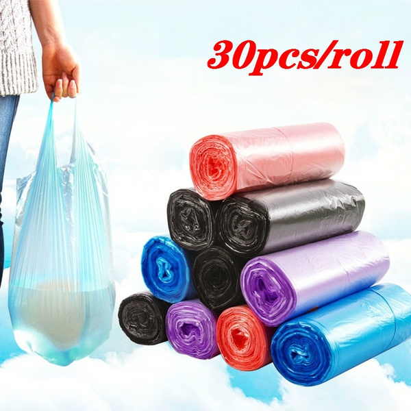 30Pcs/Roll Portable Kitchen Bathroom Home Disposable Plastic Garbage ...