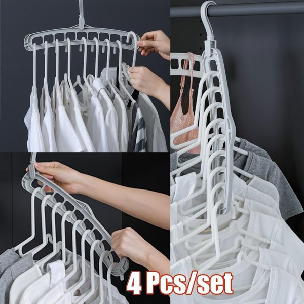 1/2/4PCS 9hole Space Saving Hanger 360 Rotating Magic Hanger Multi