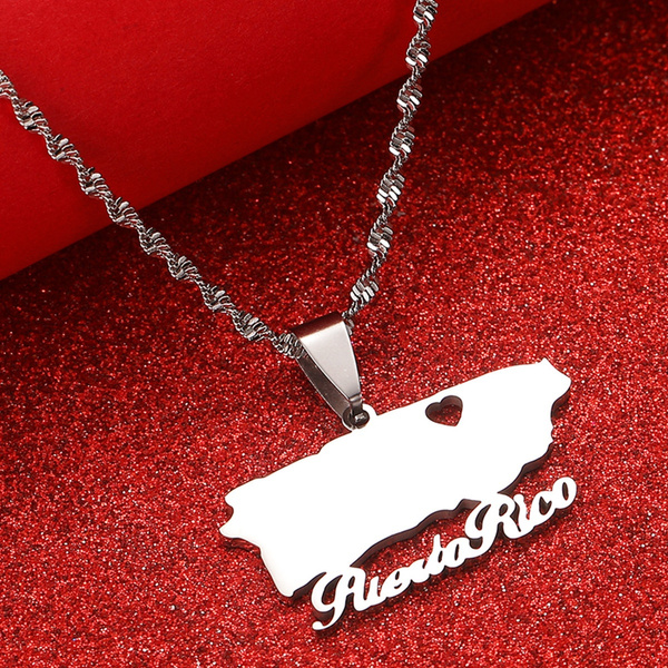 Puerto Rico With Coqui Taino Pendant and Chain, Gold or Silver Stainless  Steel, Choose Length - Etsy
