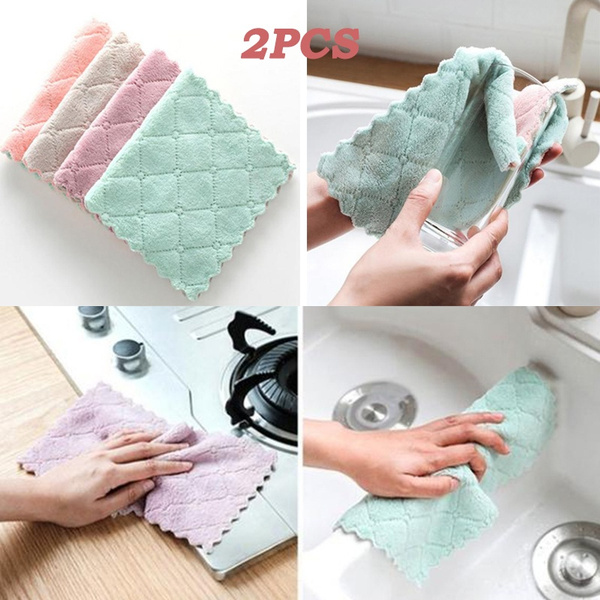 2pcs Kitchen Cleaning Cloth, Cleaning Rag, Cleaning Towels, Dish Towels