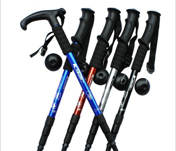 Adjustable Hiking Mountain Walking Stick Aluminum Alloy Canes Trekking ...