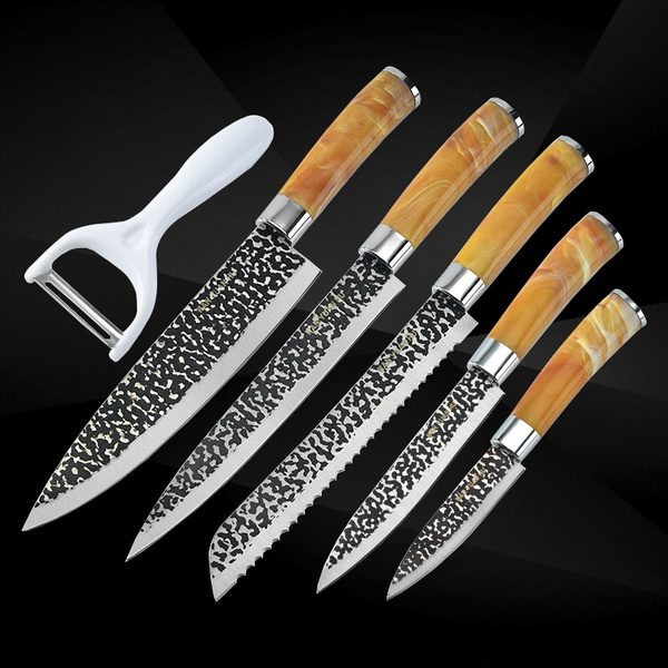 6pcs/set Stainless Steel Kitchen Knife Set Slicing Knife Meat