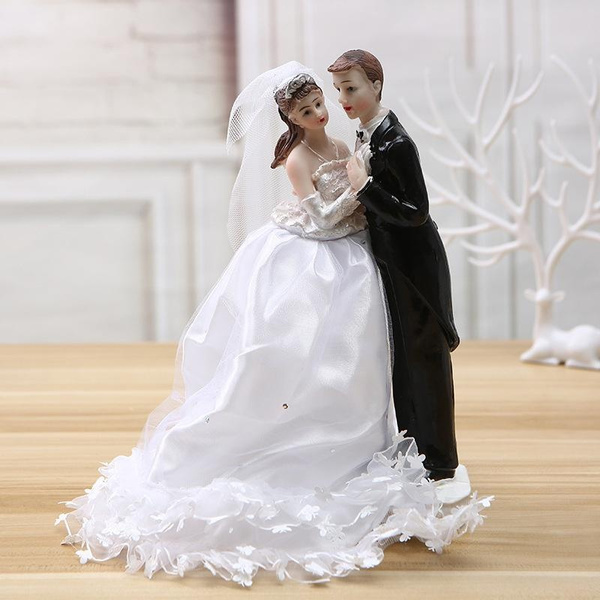 Bride and Groom Couple Figurine Wedding Celebration Decoration Cake Topper B 