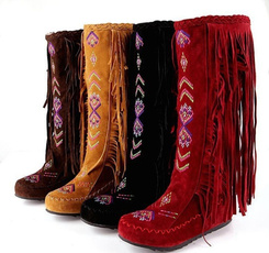 Knee High Boots, Tassels, Chinese, long boots