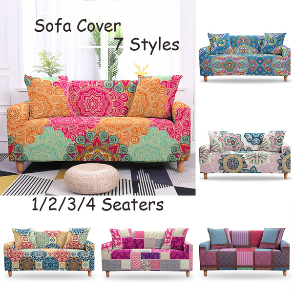 Boho Sofa Seat Cushion Cover For Living Room Mandala Sofa Cover Elastic  Couch Seat Slipcover Furniture Protector 1/2/3/4 Seater