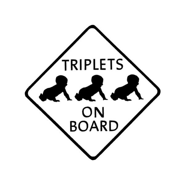 Triplets on Board Vinyl Decal Sticker A