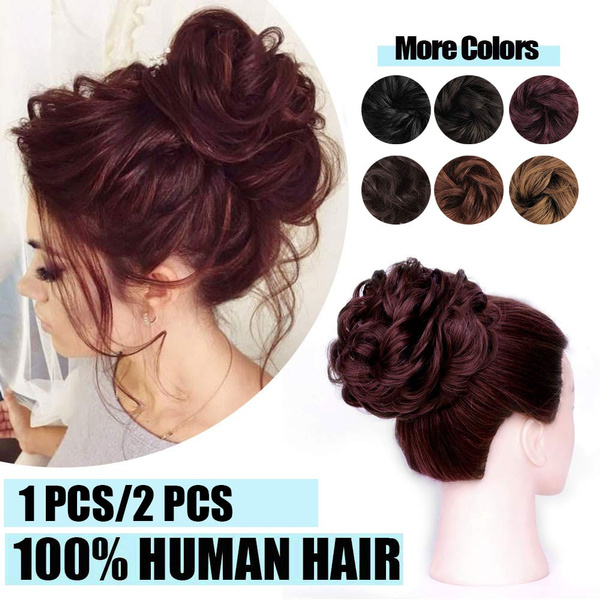 Human hair clearance pieces buns