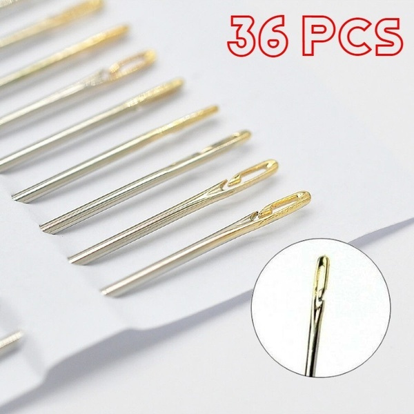 36 Pcs Self-Threading Sewing Needles Set for Jewelry Making Assorted Sizes Thread  Stitching Pins Beads DIY Craft (12 Pcs/Set)