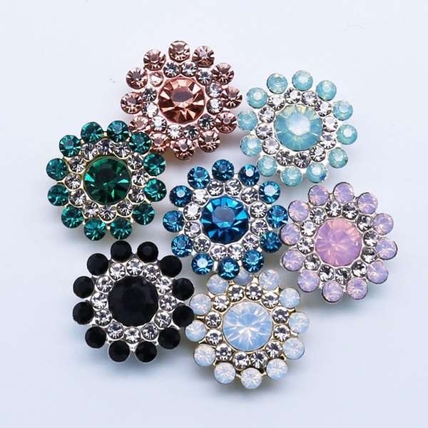 Hat Accessories Buttons Rhinestone Clothes Decoration Crystal Glass Stone 