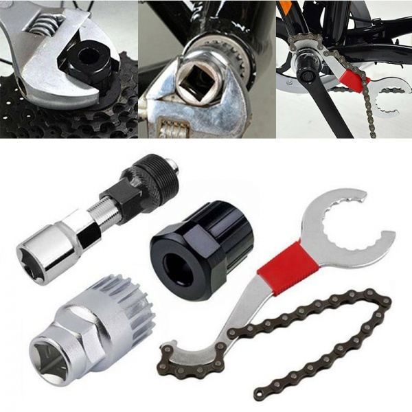 4pcs Bicycle Freewheel Chain Cog Cassette Sprocket Remover Breaker Tools Kits 