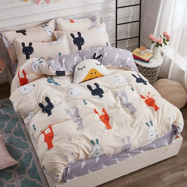 Bed Linen Duvet Cover, Bed Cover King Rabbit