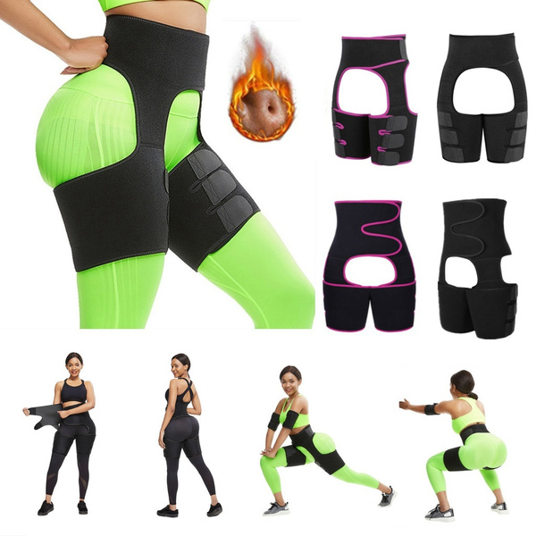 Leg Belt Attach Waist Thigh Trimmer Velcro Sweat Band Leg Slimmer Weight Loss Neoprene Gym Workout Corset Firm Legs Strap