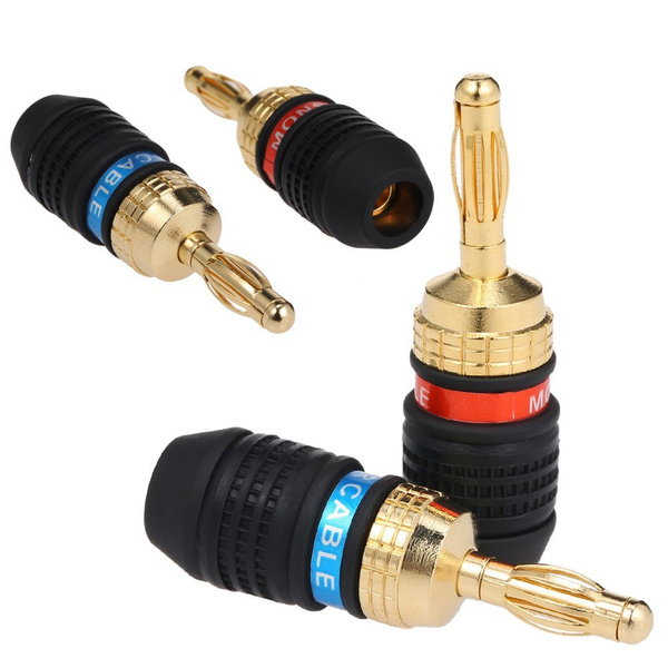 Banana Connector Left and Right Channels for Audio Video Amplifier ...