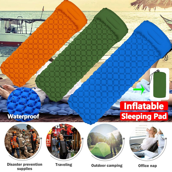 Inflatable Air Mattress Outdoor Tent Mat for Camping Travel Sleeping Pad Pillow 