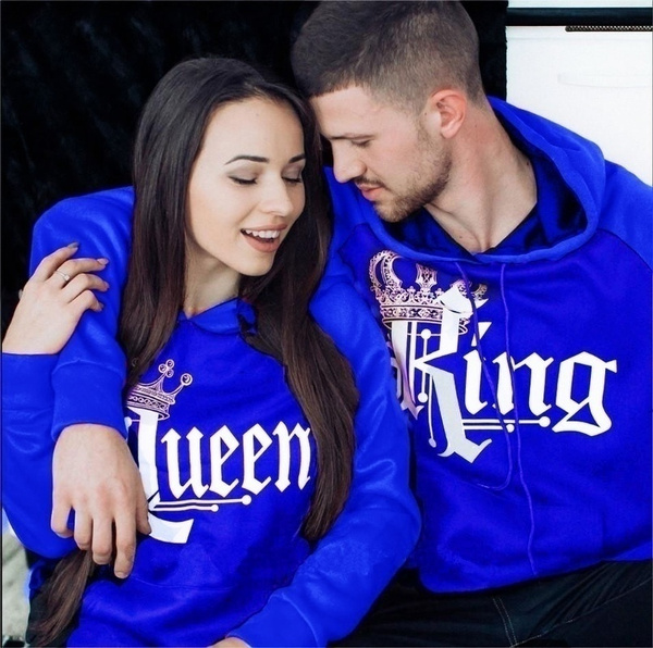 King and clearance queen hoodies blue